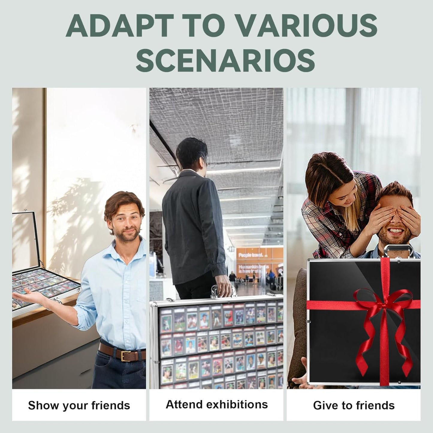 34 in X 22 in Silver Card Show Display Case