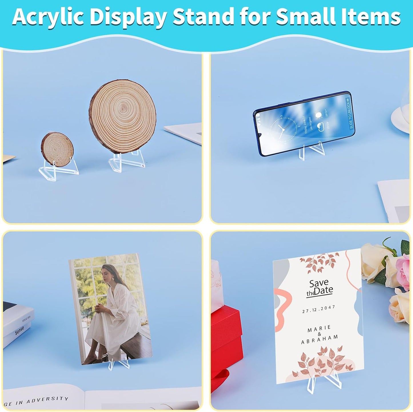 Acrylic Card Display Stand, 20 Pack