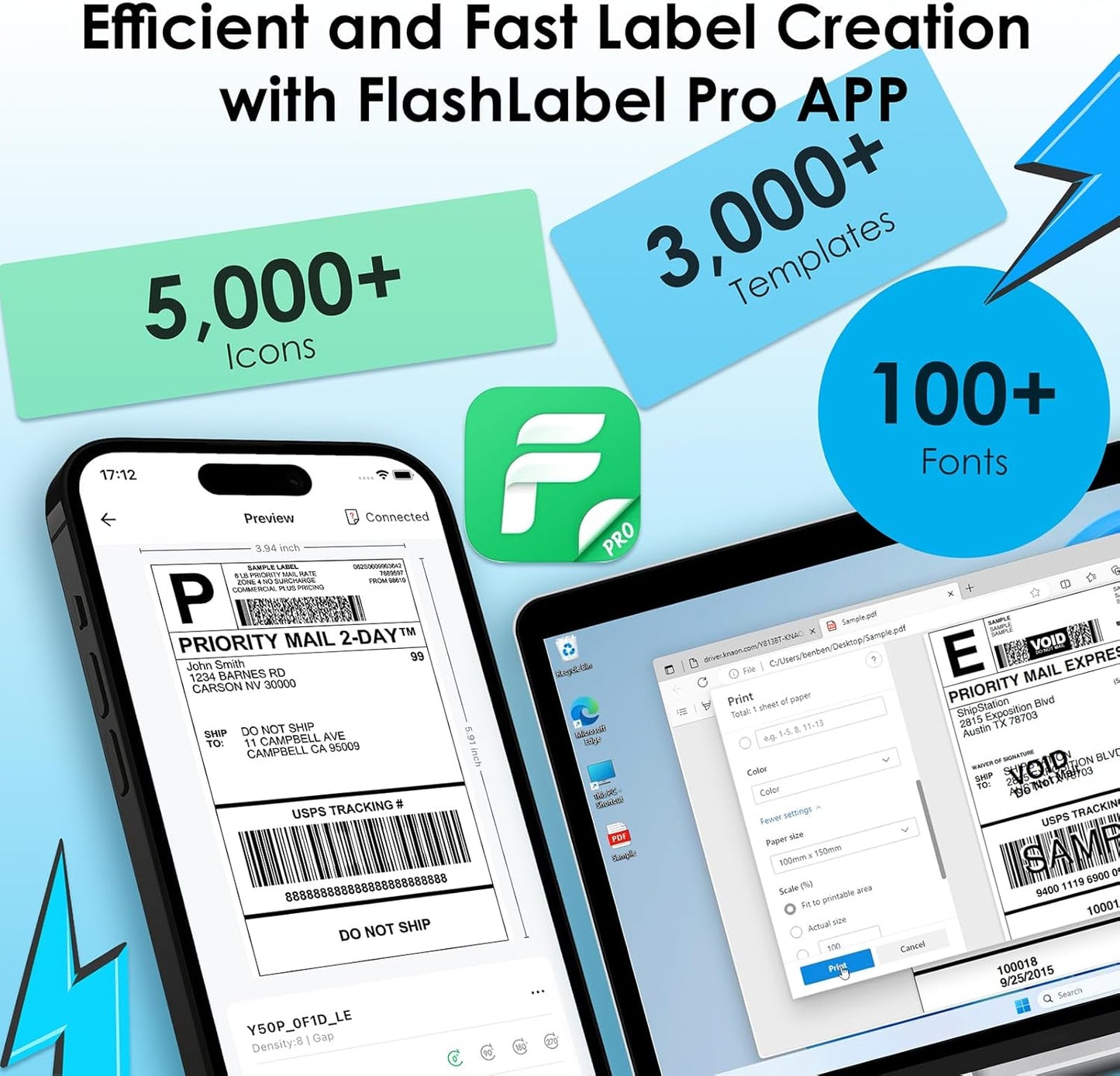 Bluetooth Thermal Label  Printer