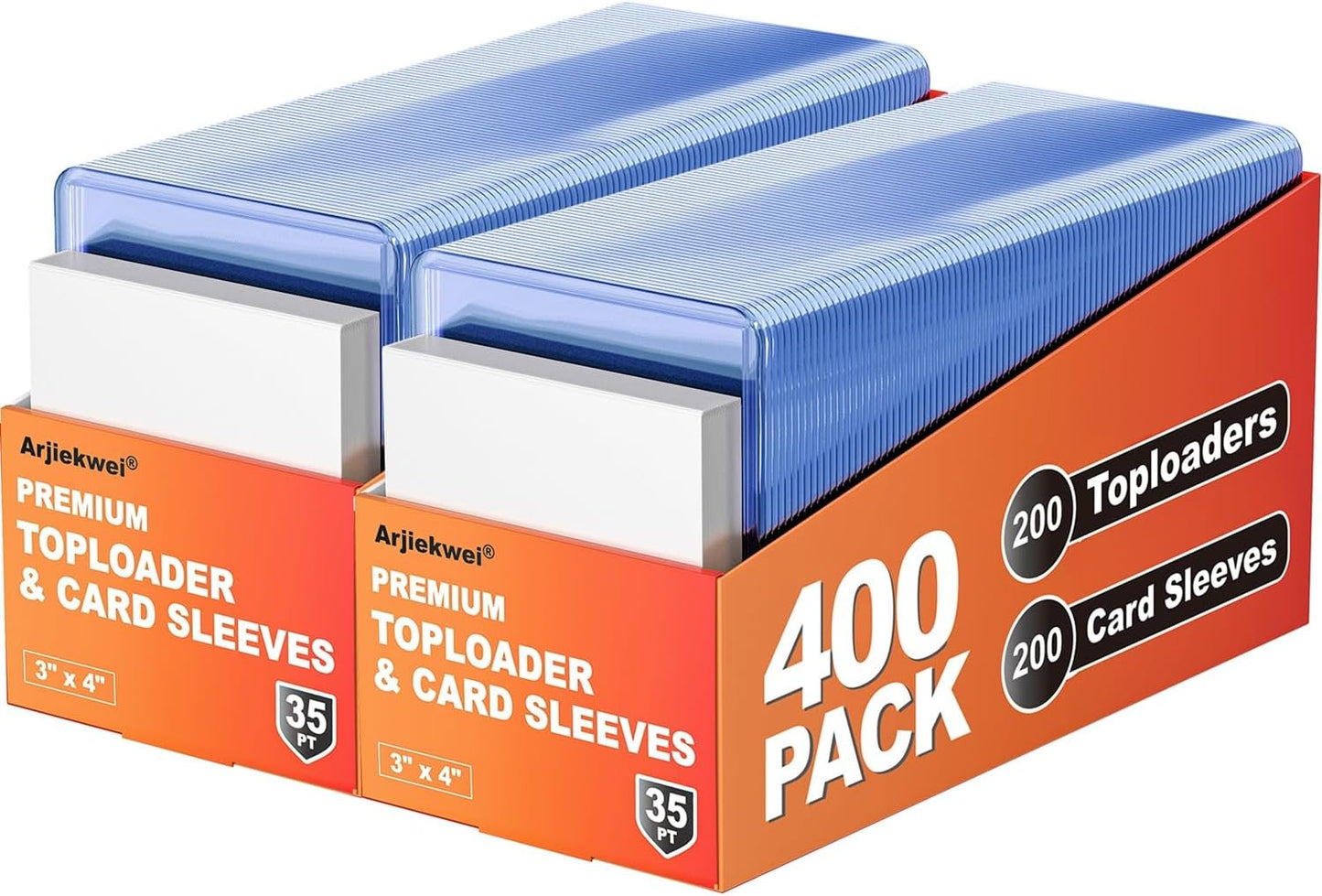 200 pack- 100 Card Sleeves & 100 Top Loaders