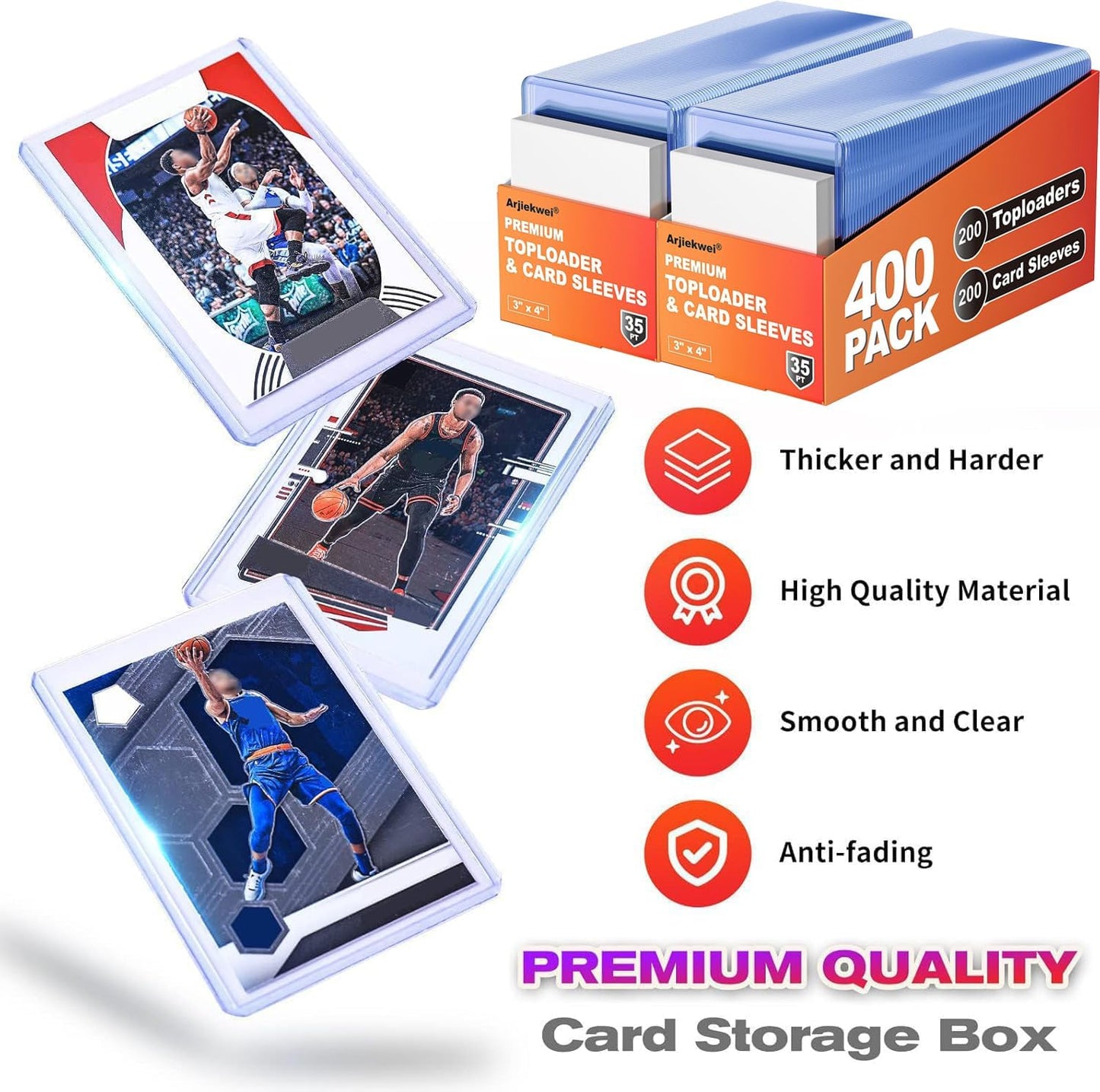 200 pack- 100 Card Sleeves & 100 Top Loaders